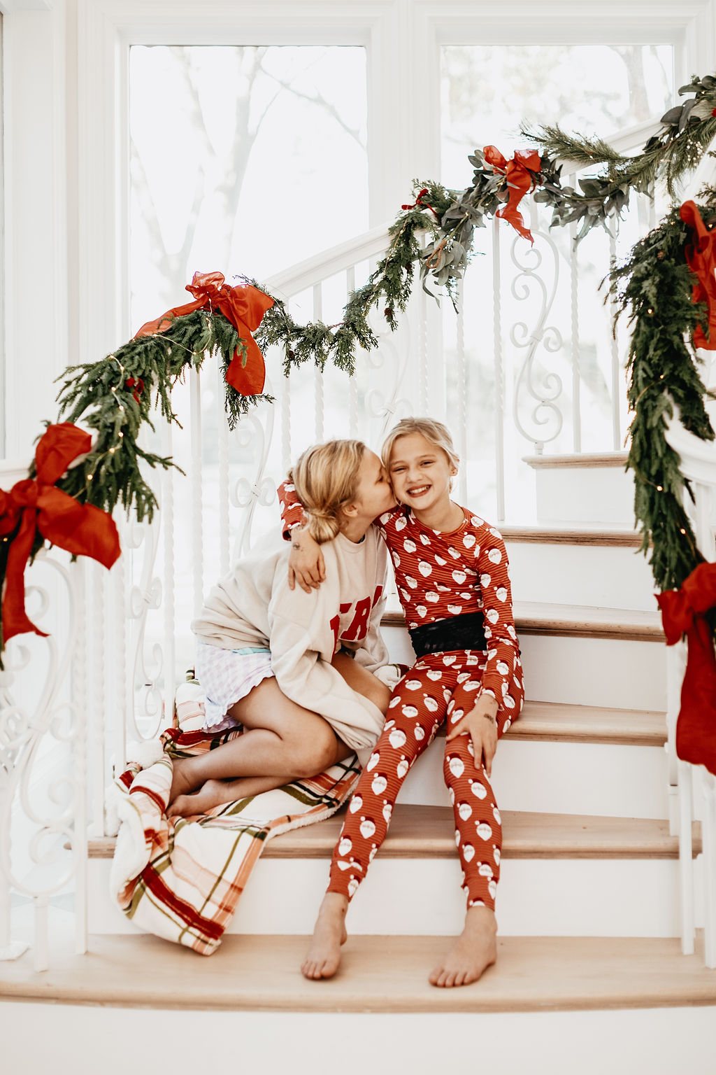 christmas garland stairs 