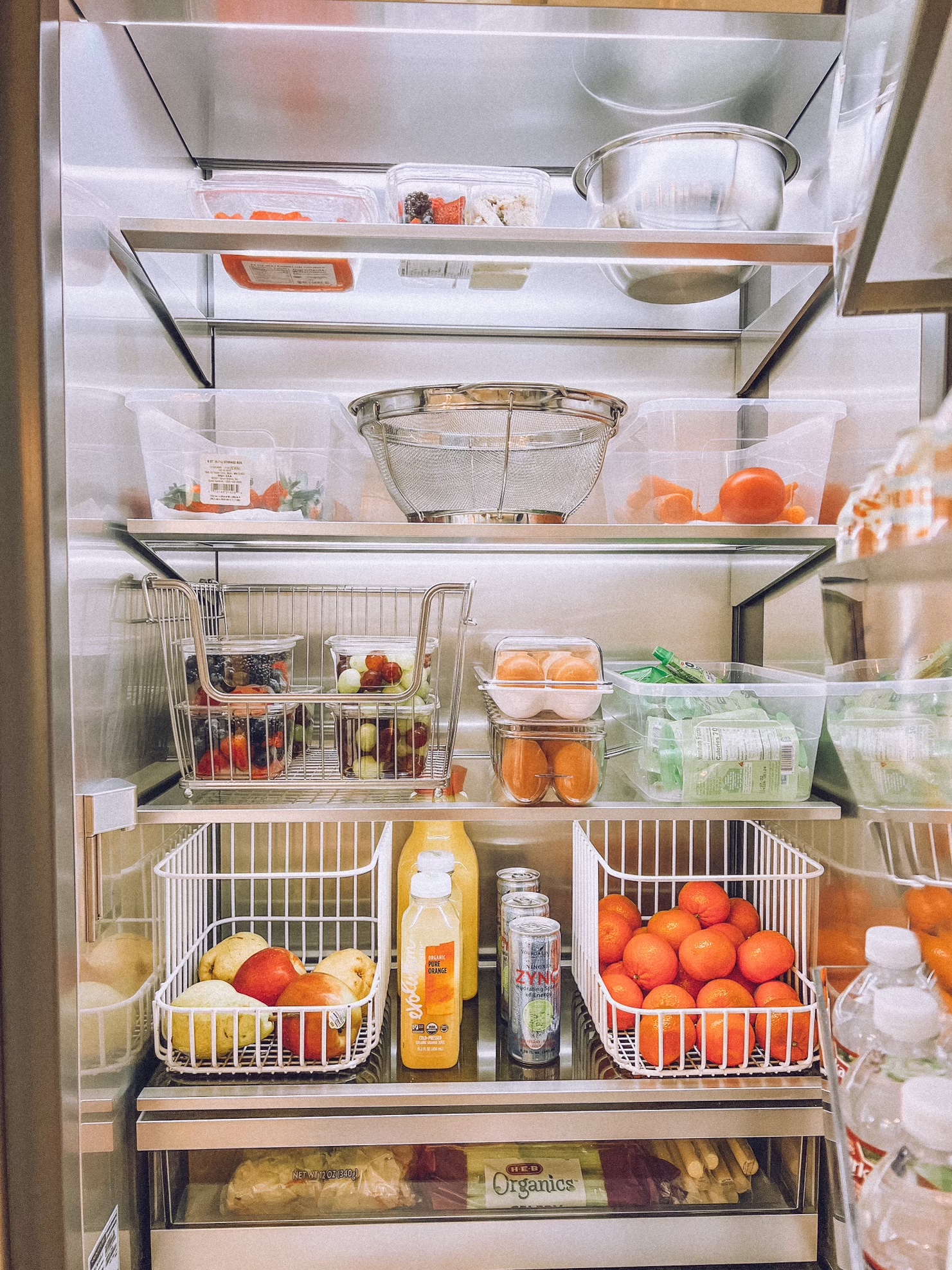 fridge organization drinks
