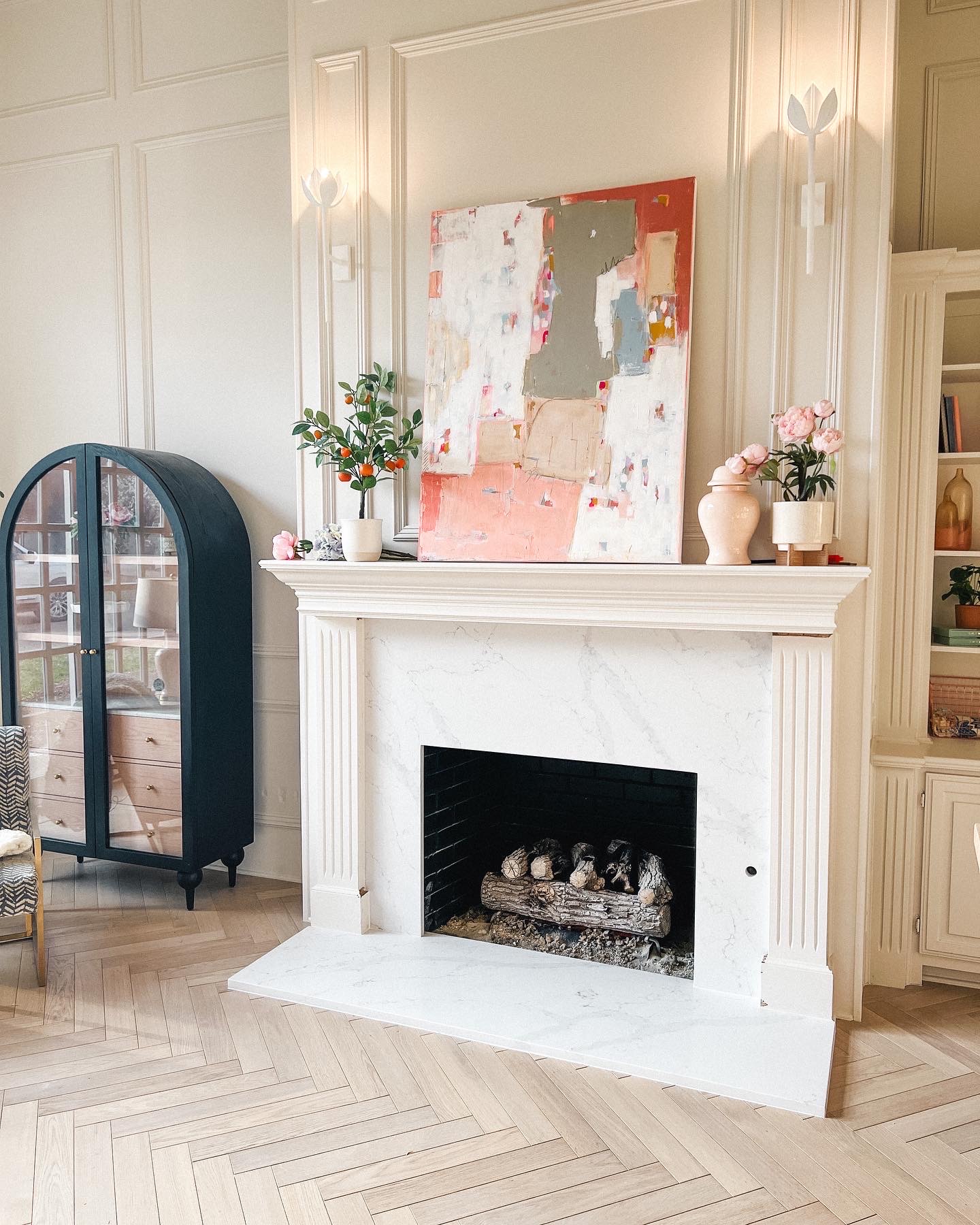 light hardwood floors grey walls