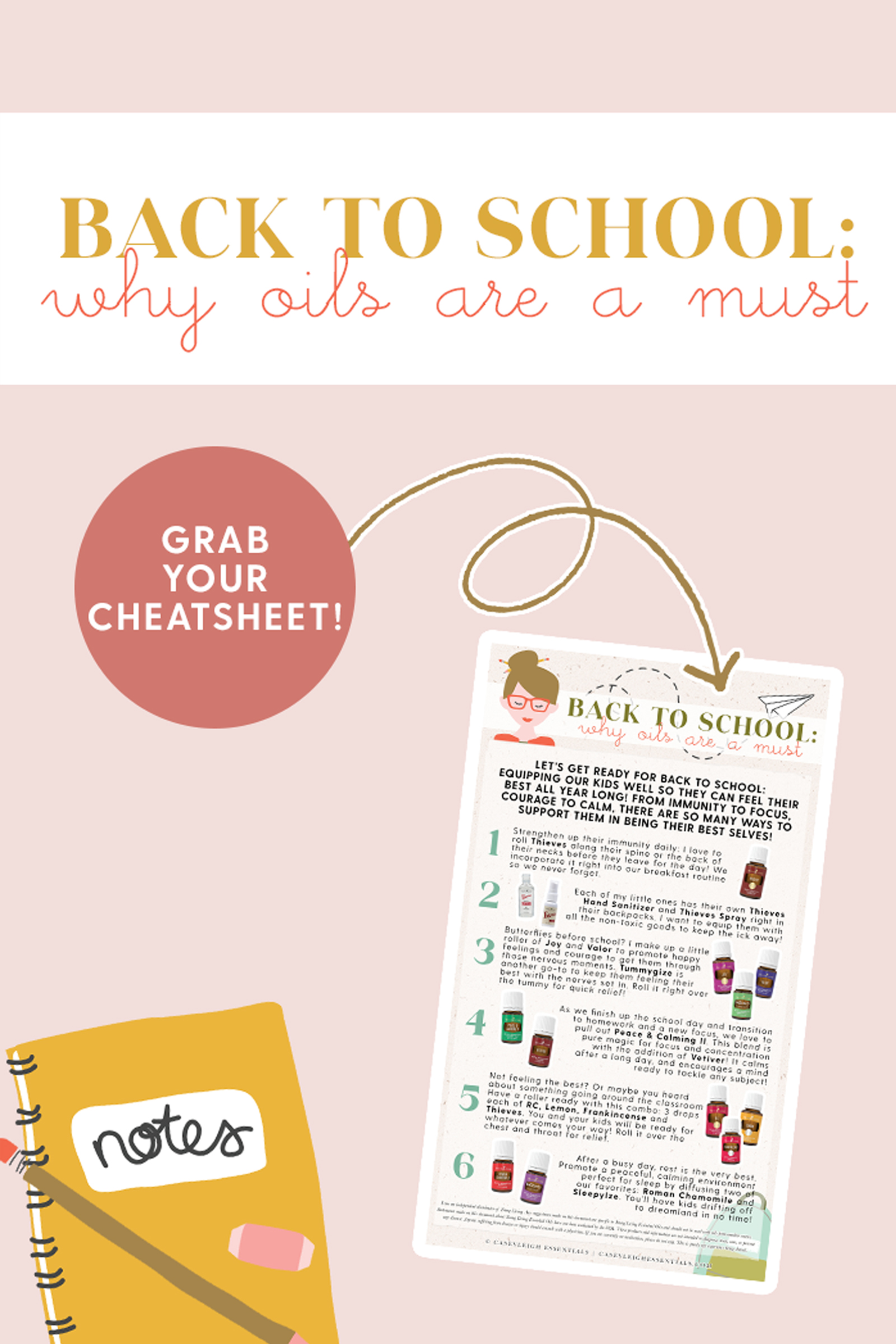 Casey Wiegand back to school oil cheatsheet