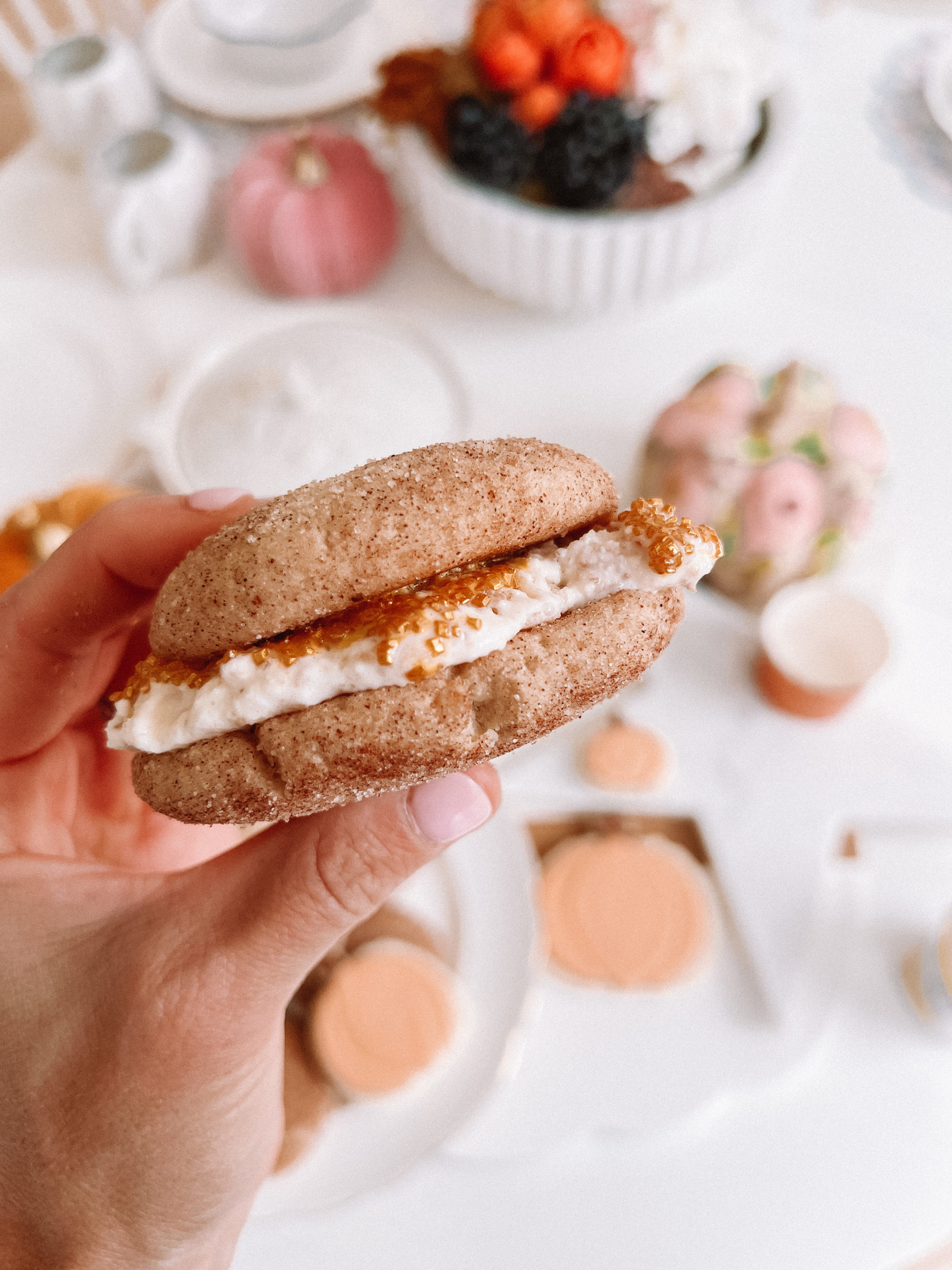 snickerdoodle cookie ice cream sandwich