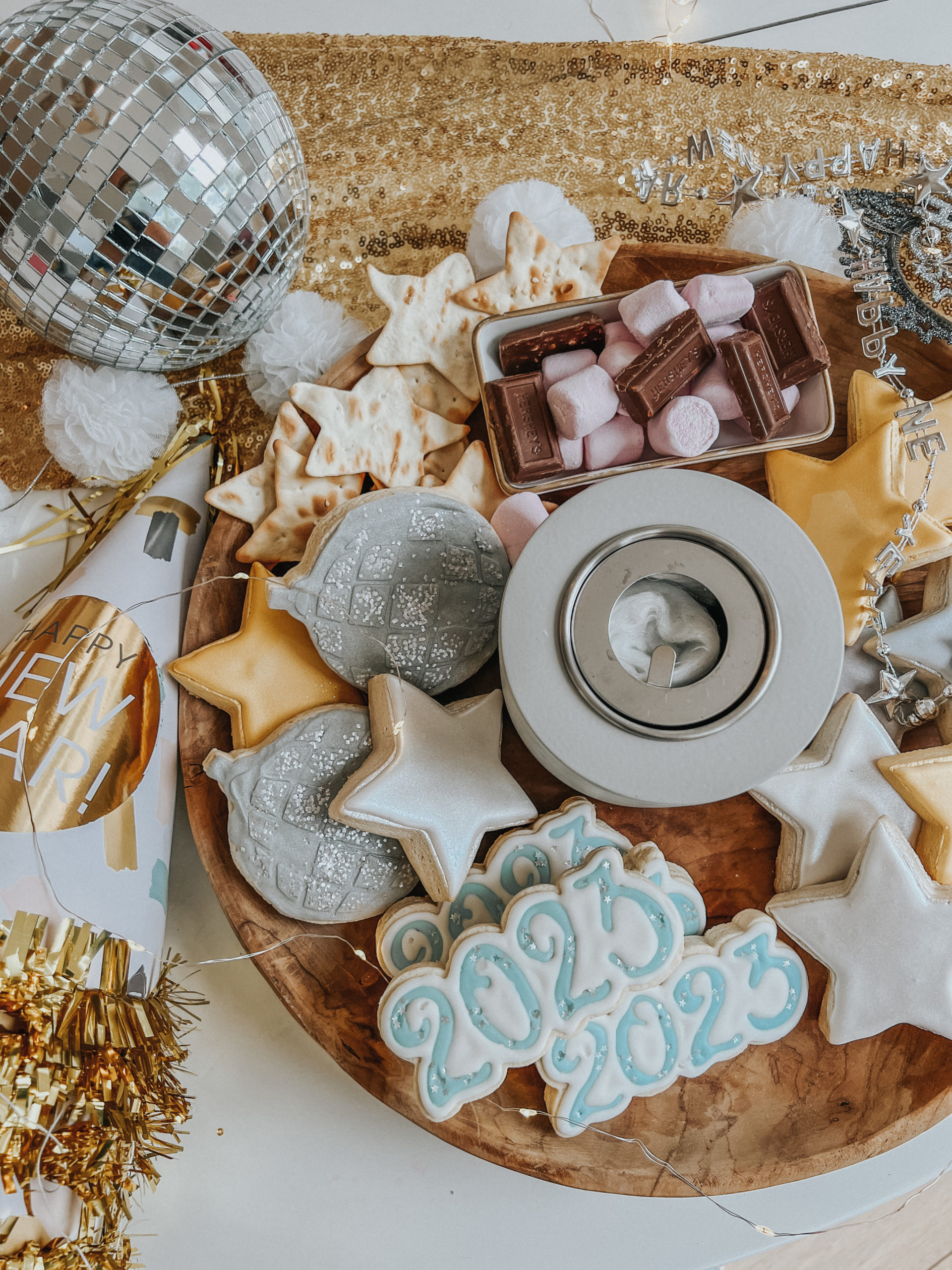 Casey Wiegand new years eve charcuterie board