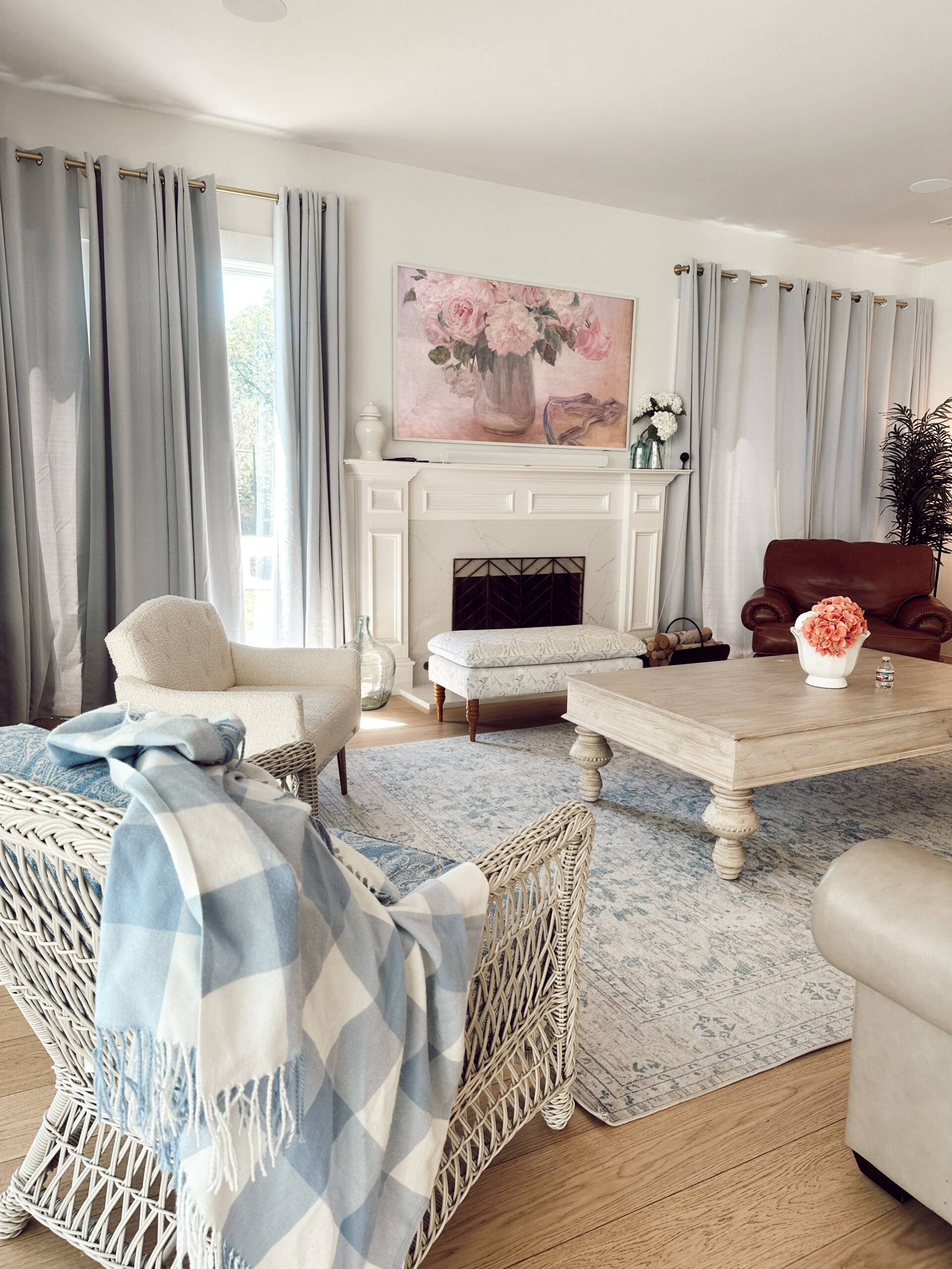 blue and white decor