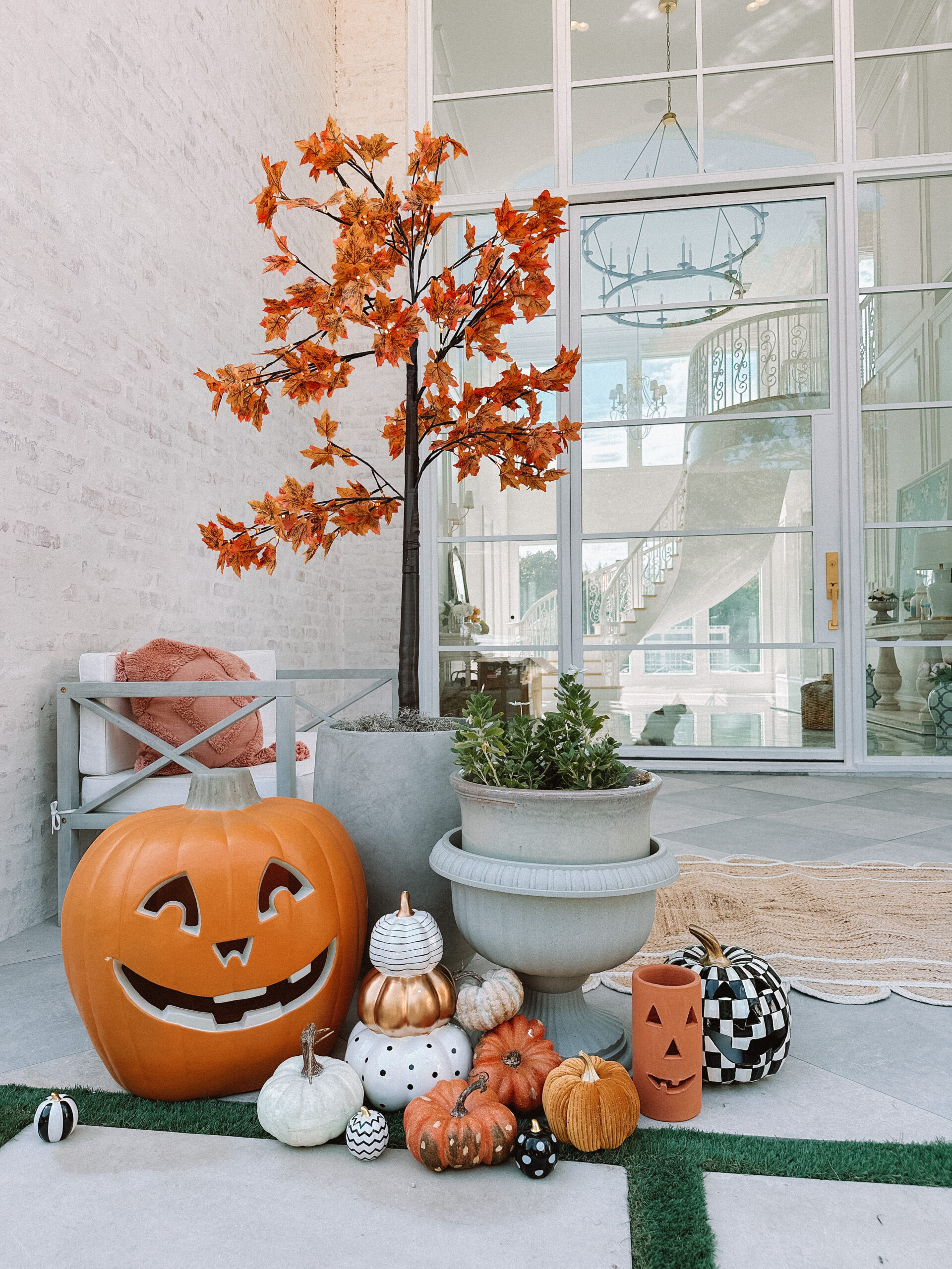 faux fall tree porch