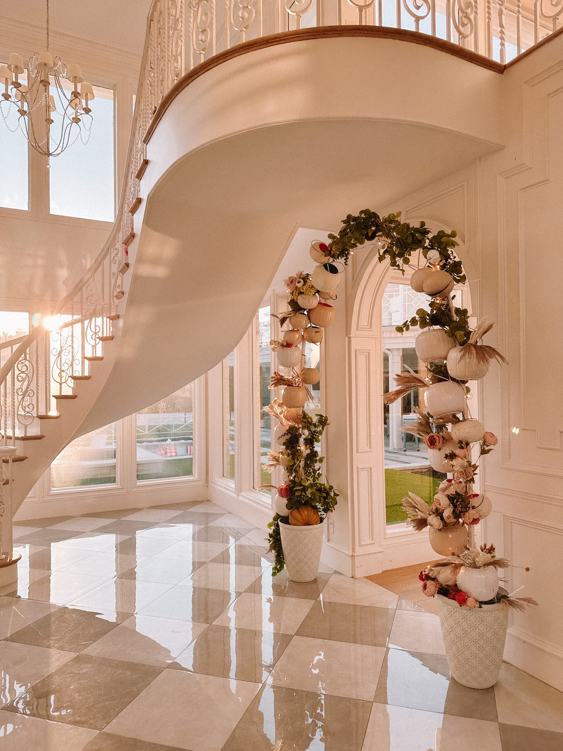 pumpkin archway diy white